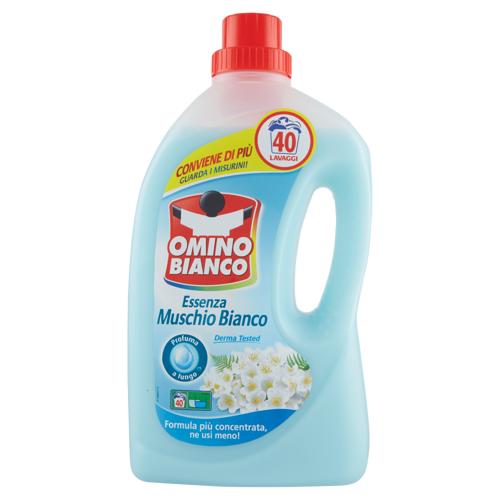 Omino Bianco - Detersivo Lavatrice Liquido, con Essenza di Muschio Bianco, 40 Lavaggi, 2000 ml