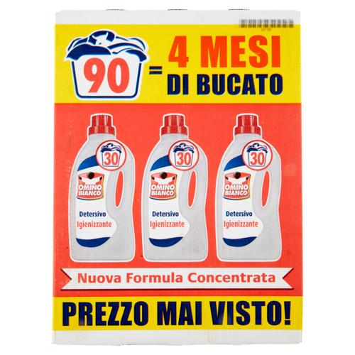 Omino Bianco - Detersivo Lavatrice Liquido Igienizzante, 30lavaggi, 1500ml Pacco Triplo