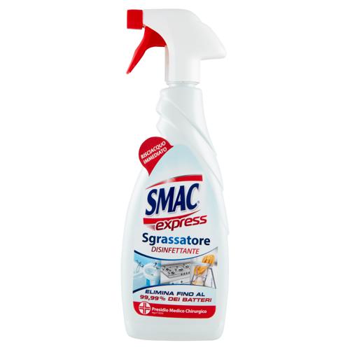 Smac Express Sgrassatore Disinfettante, Elimina il 99,9% dei Batteri, Risciacquo Immediato, 650 ml