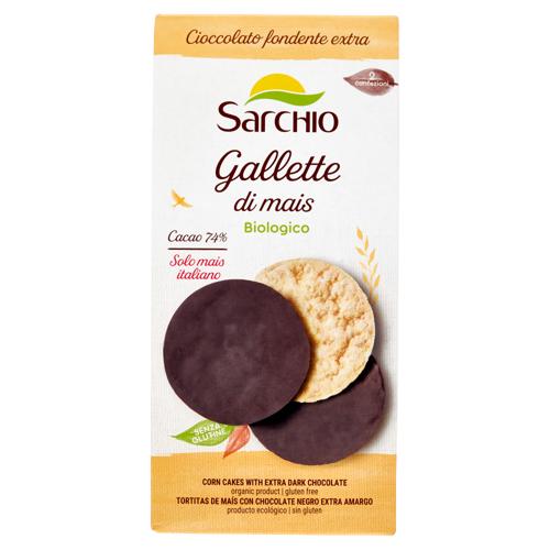 Sarchio Gallette di mais Biologico Cioccolato fondente extra 95 g