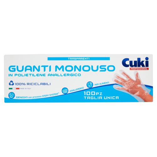 Cuki Professional Guanti Monouso in Polietilene Anallergico 100 pz