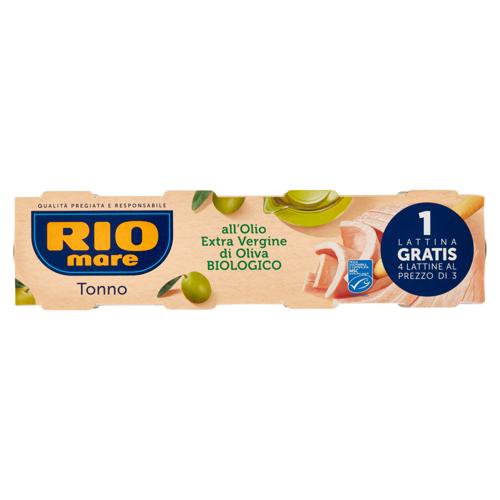 Rio mare Tonno all'Olio Extra Vergine di Oliva Biologico 4 x 65 g