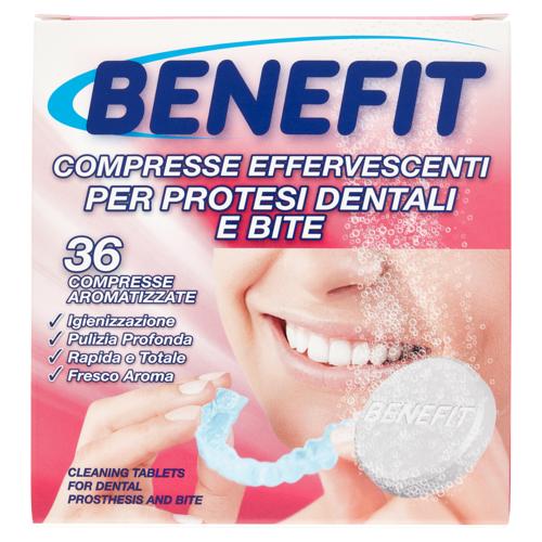 Benefit Compresse Effervescenti per Protesi Dentali e Bite 36 pz
