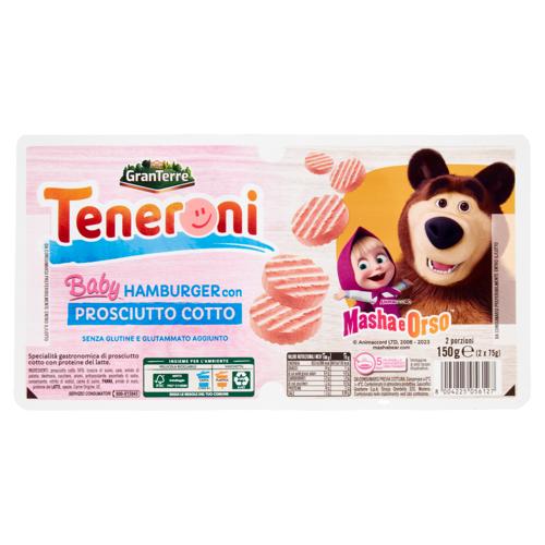 Teneroni Baby Hamburger con Prosciutto Cotto 2 x 75 g