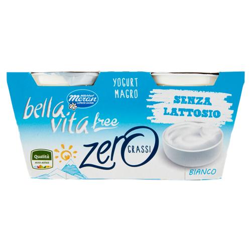 bella vita free Yogurt Magro Senza Lattosio Zero Grassi Bianco 2 x 125 g