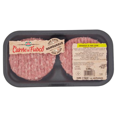 Aia Carne al Fuoco Hamburger di Puro Suino 0,200 kg