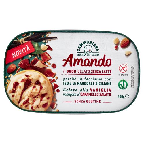 Sammontana Amando Gelato alla Vaniglia variegato al Caramello Salato 400 g