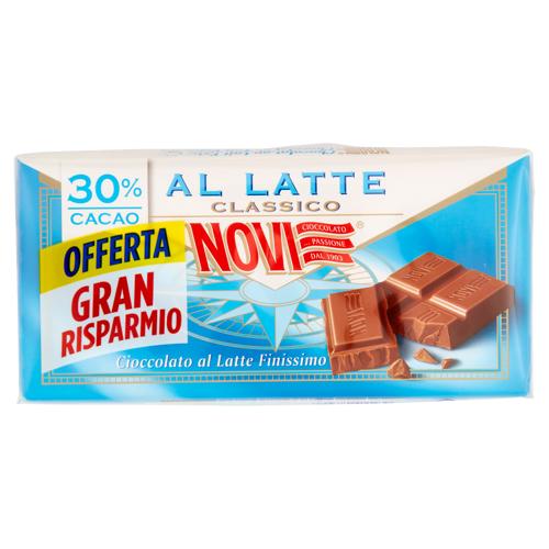 Novi 30% Cacao al Latte Classico Cioccolato al Latte Finissimo 3 x 100 g