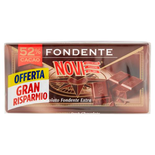 Novi 52% Cacao Fondente Cioccolato Fondente Extra 3 x 100 g