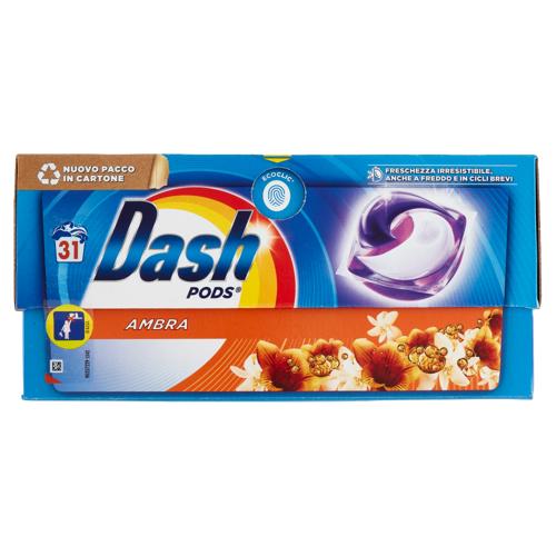 Dash Pods Detersivo Lavatrice In Capsule, Ambra, 31 Lavaggi 706,8 g