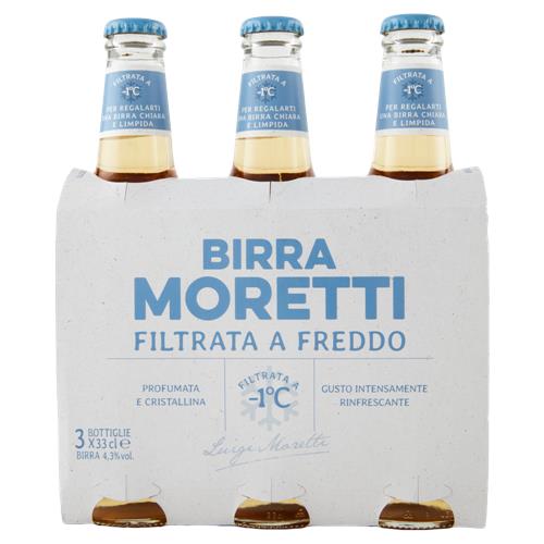 Birra Moretti Filtrata a Freddo 3 x 33 cl