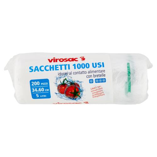virosac Sacchetti 1000 Usi 34x60 cm 5 litri 200 pz