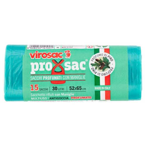 virosac propersac Sacchi Multiuso con Bretelle Delicato Profumo di Pino 52x65 cm M 30 Litri 15 pz