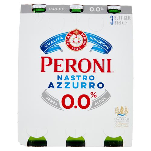 Peroni Nastro Azzurro 0.0% Birra Analcolica 3 x 33 cl