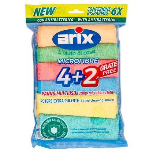 arix Microfibre Panno Multiuso con Antibatterico* 4+2 6 pz