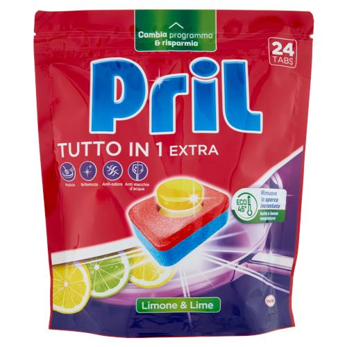 PRIL Tutto in 1 Extra Tabs Limone & Lime 24pz (398,4g)