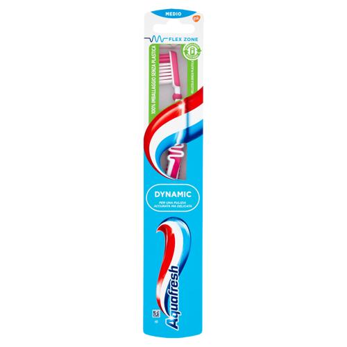 Aquafresh Dynamic spazzolino denti protezione denti e gengive delicato per rimuovere placca Medio