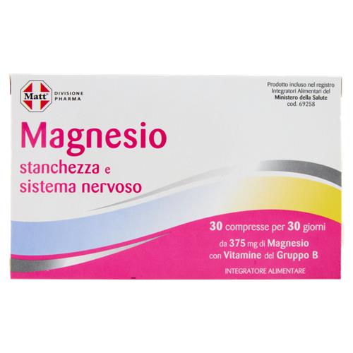 Matt Divisione Pharma Magnesio stanchezza e sistema nervoso 30 compresse 30 g
