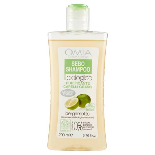 Omia Laboratoires Sebo Shampoo eco biologico Purificante Capelli Grassi bergamotto 200 ml