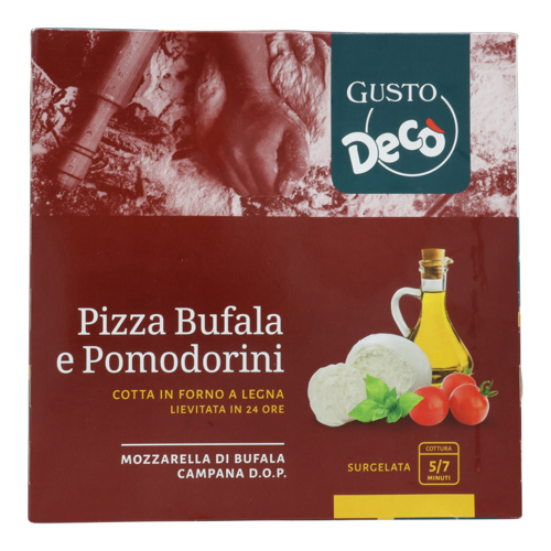 Pizza con mozzarella di bufala dop e pomodorini gr 370