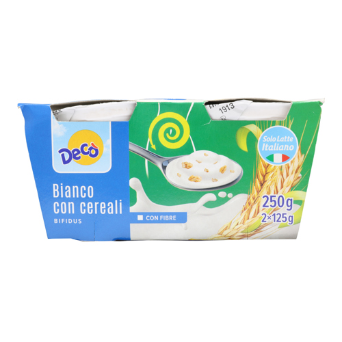 Yogurt probiotico bianco e cereali gr 125 x2
