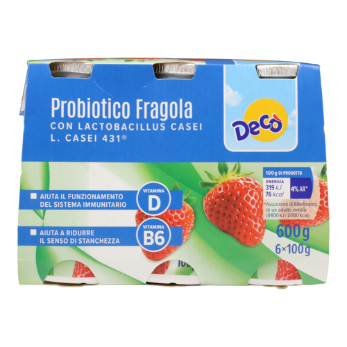Yogurt probiotico fragola gr 100 x 6