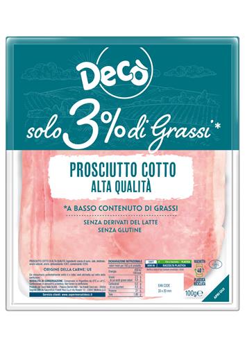 Decò prosciutto cotto alta qualità max 3% di grassi