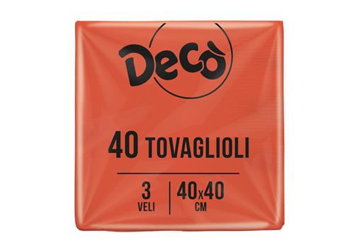 Decò tovaglioli rossi 3 veli 40 pezzi 40x40