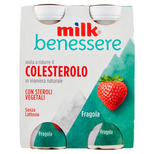 Milk benessere aiuta a ridurre il Colesterolo in maniera naturale Fragola 4 x 100 g