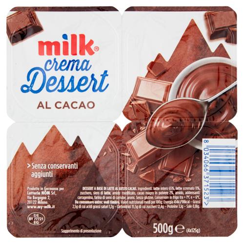 Milk crema Dessert al Cacao 4 x 125 g