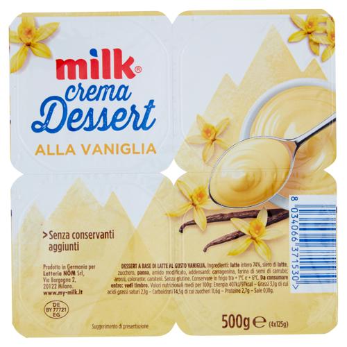 Milk crema Dessert alla Vaniglia 4 x 125 g