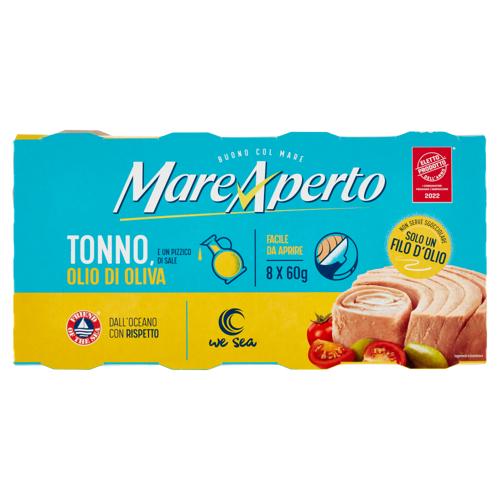 Mare Aperto Tonno con solo un filo d'olio d'oliva 8 x 60 g