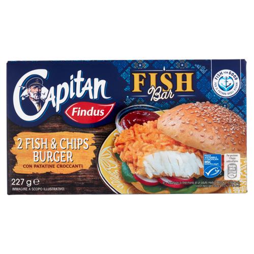 Capitan Findus Fish Bar 2 Fish & Chips Burger 227 g