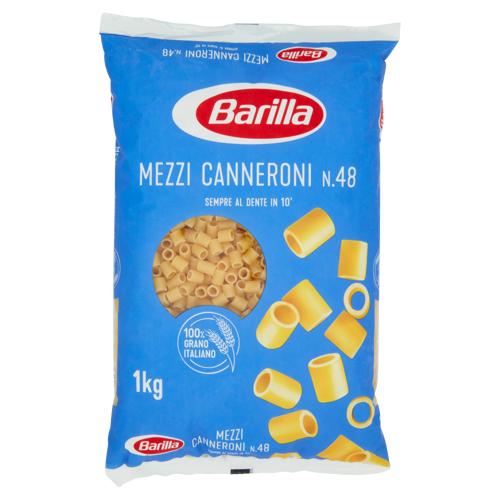 Barilla Pasta Mezzi Canneroni n.48 100% grano italiano CELLO 1Kg 