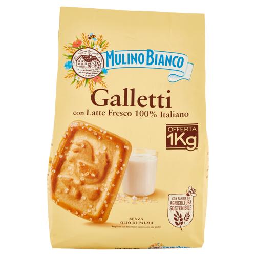 Mulino Bianco Galletti Biscotti con Latte Fresco 100% Italiano 1Kg