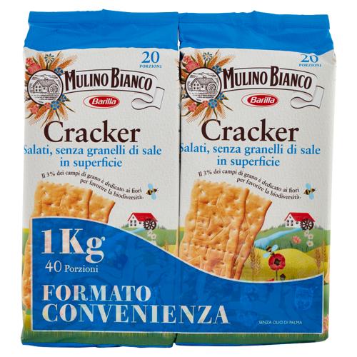 Mulino Bianco Cracker non Salati con Farina Sostenibile Bipacco 2X500g