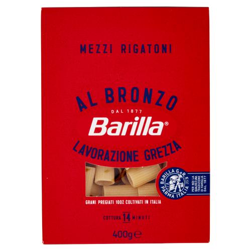 Barilla Pasta Al Bronzo Mezzi Rigatoni 100% grano italiano 400g