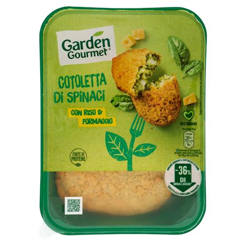 GARDEN GOURMET Cotoletta Croccante Vegetale con Spinaci e Formaggi 2 pezzi 180 g 