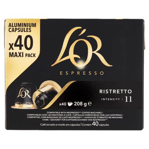 L'Or Espresso Ristretto 11- 40 Capsule Caffè Compatibili con Macchine Nespresso*® Original 208g