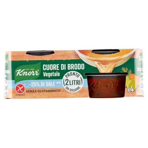 Knorr Cuore di Brodo Vegetale -25% di Sale ** 4 x 28 g