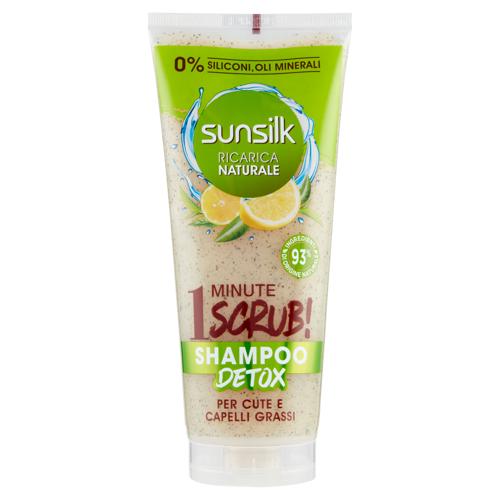 sunsilk Ricarica Naturale 1 Minute Scrub! Shampoo Detox per Cute e Capelli Grassi 200 ml