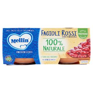 Mellin Fagioli Rossi con Pomodor 100% Naturale Omogeneizzato 2 x 80 g