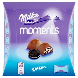 Milka Moments Oreo, praline al cioccolato al latte e biscotto Oreo - 92g