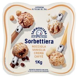 Sammontana Sorbettiera Nocciola, Vaniglia, Crema, Caffè 1 Kg