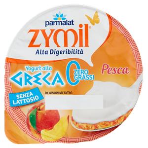 ZYMIL Alta Digeribilità Senza Lattosio Yogurt alla Greca Zero Grassi Pesca 150 g