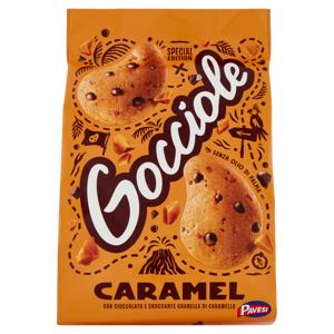 Pavesi Gocciole Caramel Biscotti con Gocce di Cioccolato e Granella di Caramello 300g