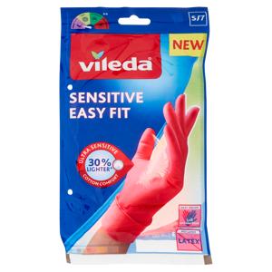 Vileda guanti casalinghi Sensitive Easy Fit in nitrile, per massima sensibilità e comfort, taglia S
