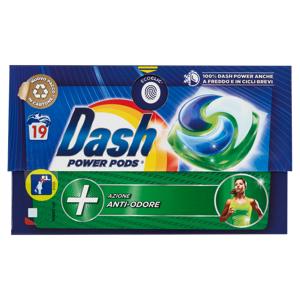 Dash Power Pods Detersivo Lavatrice In Capsule, Azione Anti-Odore, 19 Lavaggi 448,4 g