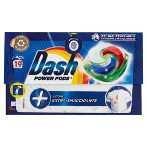 Dash Power Pods Detersivo Lavatrice In Capsule, Azione Extra-Smacchiante, 19 Lavaggi 488,3 g