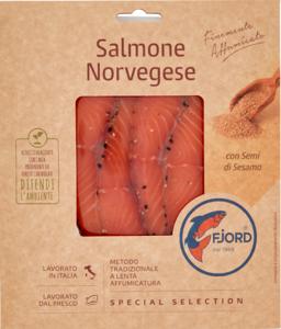 Fjord Salmone Norvegese Finemente Affumicato con Semi di Sesamo 0,100 kg